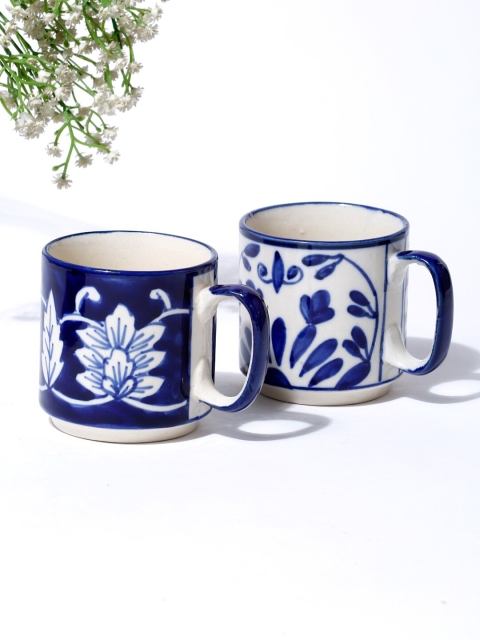 

Fabindia Blue & White Printed 2 Ceramic Glossy Cups Set