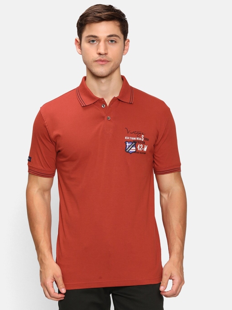 

V2 Value & Variety Men Orange Polo Slim Fit T-shirt