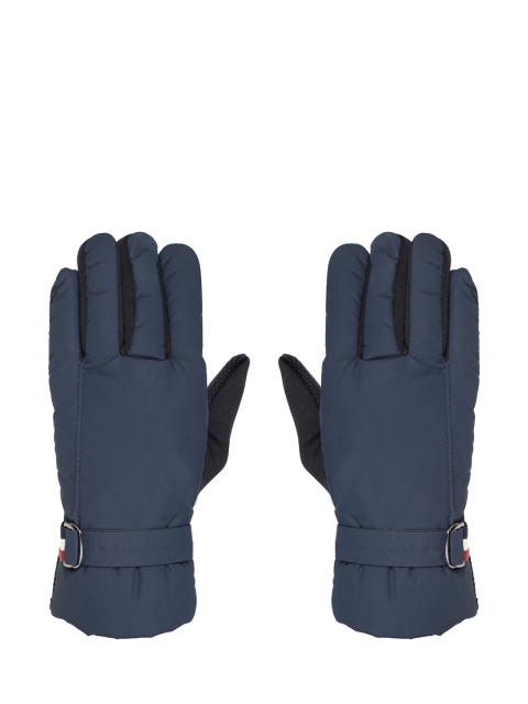 

FabSeasons Unisex Navy Blue & Black Solid Winter Gloves