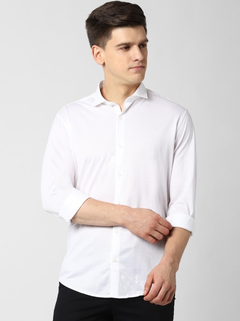 

Peter England Men White Solid Slim Fit Casual Shirt