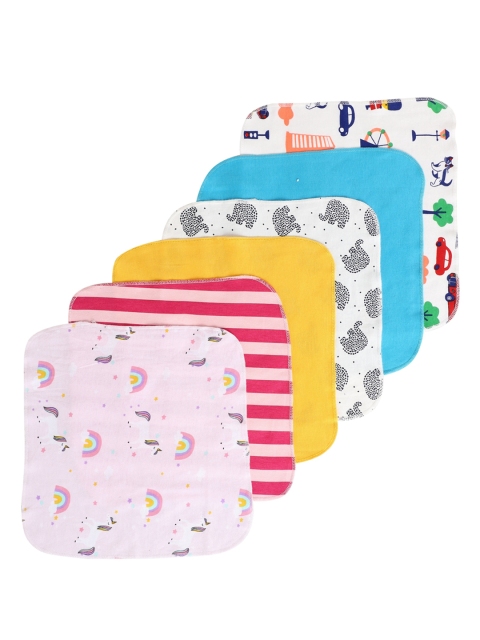 

BUMZEE Infant Kids Pack Of 6 Assorted Pure Cotton Napkins