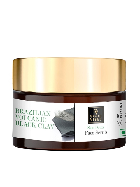 

Good Vibes Unisex Brazilian Volcanic Black Clay Skin Detox Face Scrub - 50 g, White