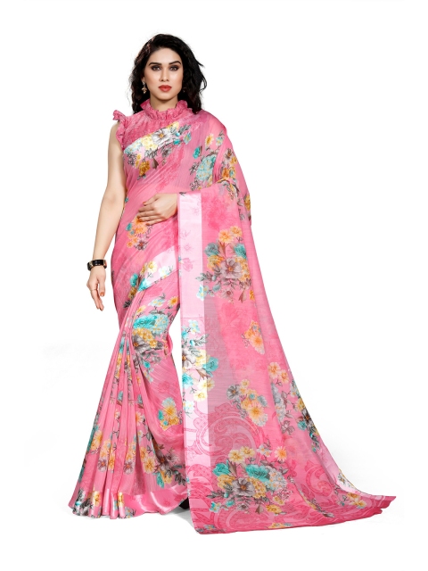 

KALINI Pink & Multicoloured Floral Bagh Saree