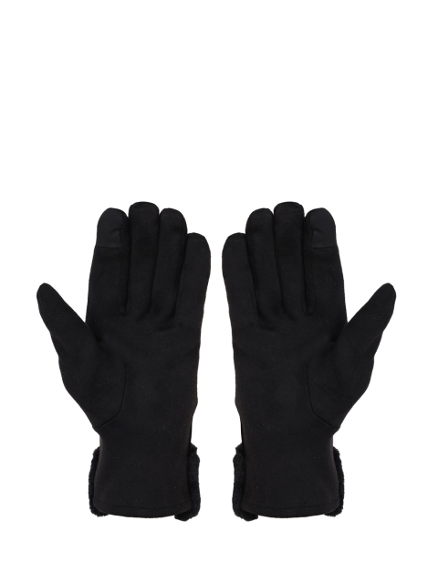 

FabSeasons Women Black Textured Woolen Gloves With Touch Screen Finger