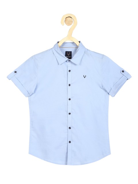 

Allen Solly Junior Boys Blue Slim Fit Pure Cotton Casual Shirt