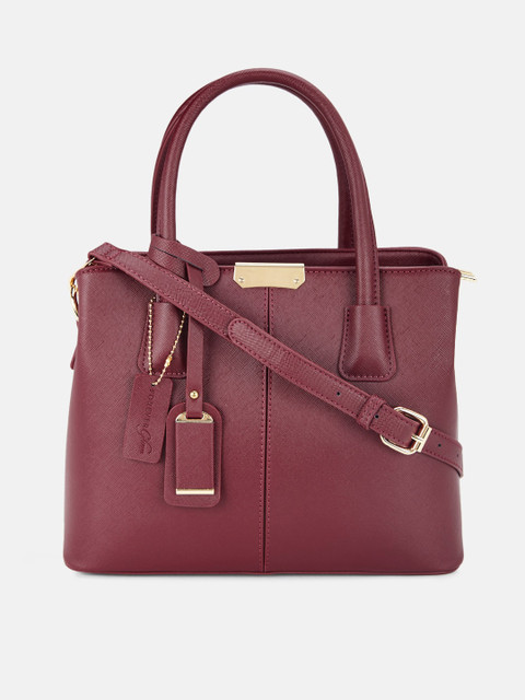 

Forever Glam by Pantaloons Maroon Structured Handheld Bag