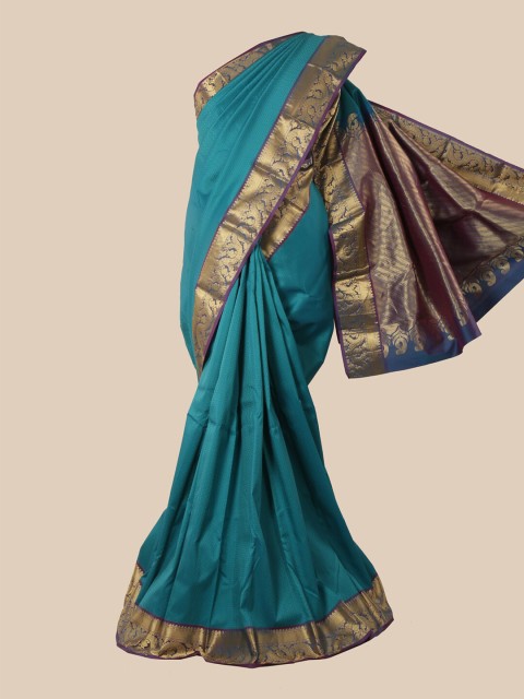 

Pothys Blue & Purple Pure Silk Kanjeevaram Saree