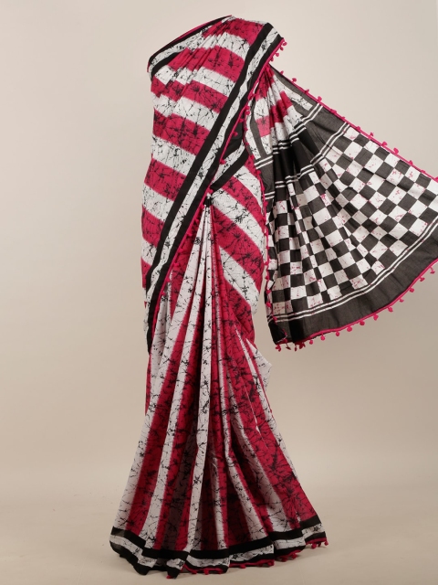 

Pothys Pink & White Printed Saree
