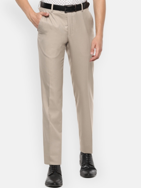 

Van Heusen Men Beige Textured Slim Fit Formal Trousers