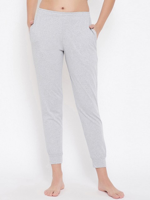 

Clovia Women Grey Solid Cotton Lounge Pants