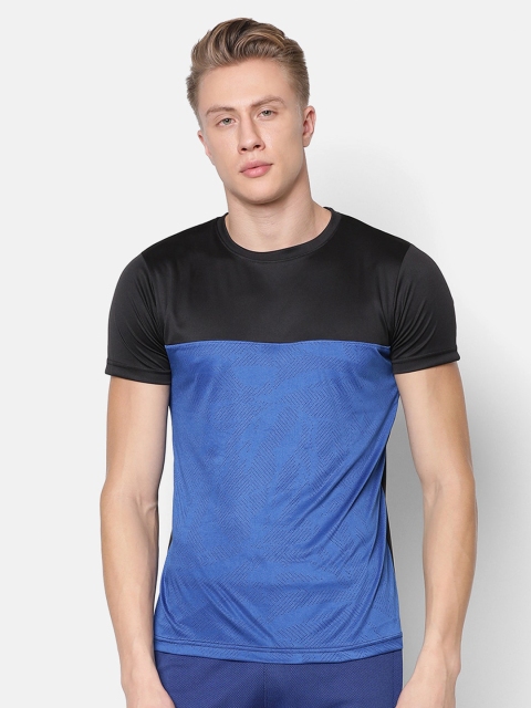 V2 Value & Variety Men Blue Colourblocked T-shirt