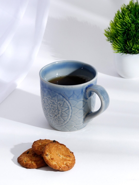 

Fabindia Blue Pragya Glazed Ceramic Glossy Coffee Cup