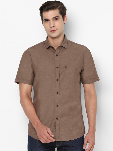 

Allen Solly Men Brown Pure Cotton Slim Fit Casual Shirt