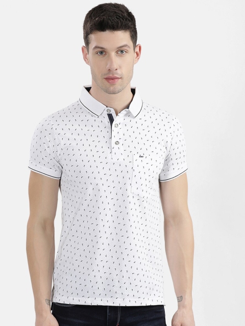 

V2 Value & Variety Men White Ditsy Printed Polo Collar T-shirt