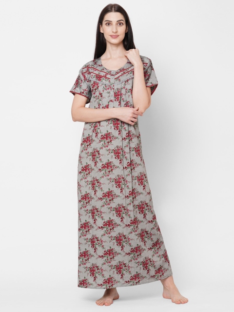 

Sweet Dreams Grey Printed Maxi Nightdress