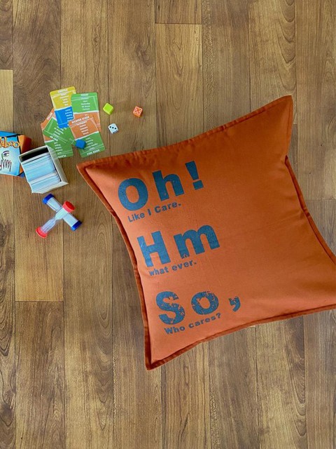 

MARCA Disati Brown & Blue Quirky Square Cushion Covers