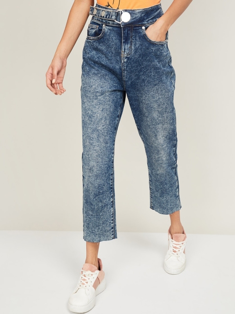 

Ginger by Lifestyle Women Blue Relaxed Fit High-Rise Heavy Fade Jeans