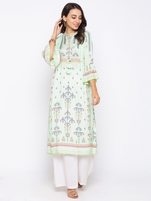 

TANKHI Green Printed Kurti