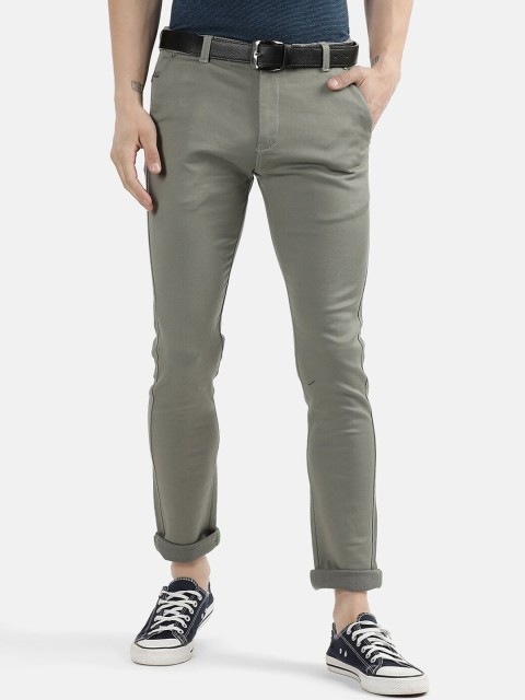 

V2 Value & Variety Men Green Pure Cotton Chinos Trousers