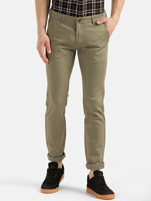 

V2 Value & Variety Men Olive Green Pure Cotton Chinos Trousers