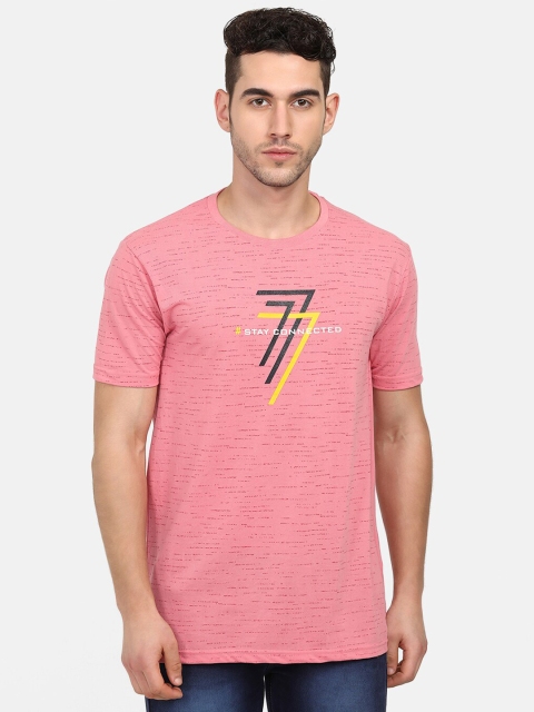

V2 Value & Variety Men Pink Round Neck Printed T-shirt
