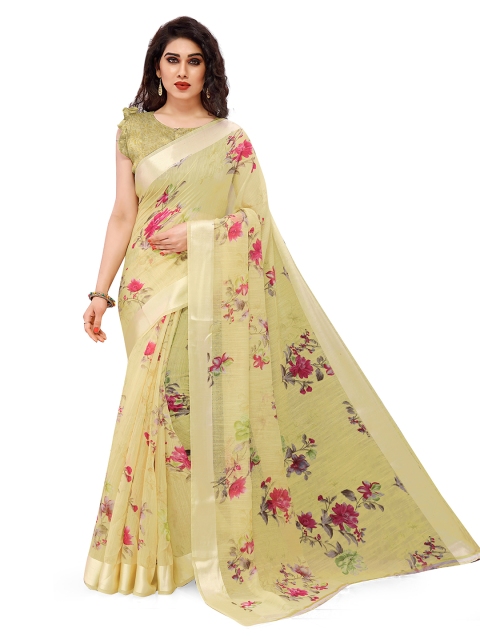 

KALINI Yellow & Red Floral Bagh Saree