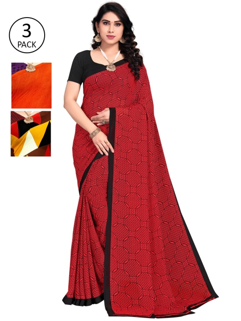 

KALINI Pack Of 3 Printed Saree, Multi