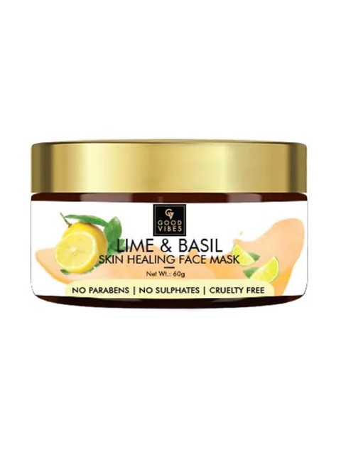 

Good Vibes Unisex Lime & Basil Skin Healing Face Mask 50 g, Brown