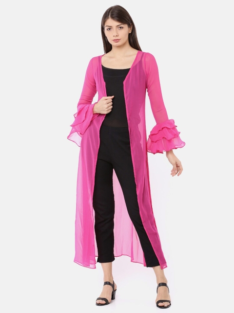 

Ira Soleil Women Pink Longline Shrug