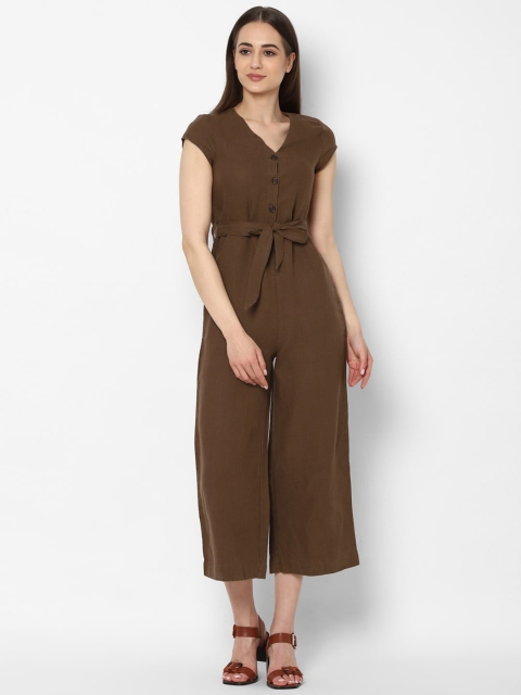 

Allen Solly Woman Brown Linen Culotte Jumpsuit