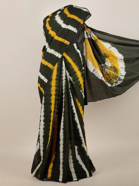 

Pothys Green & Yellow Tie and Dye Saree
