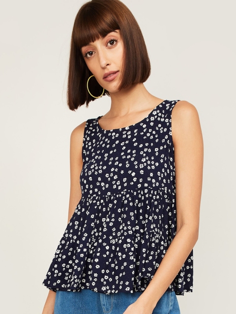 

Ginger by Lifestyle Navy Blue Peplum Top
