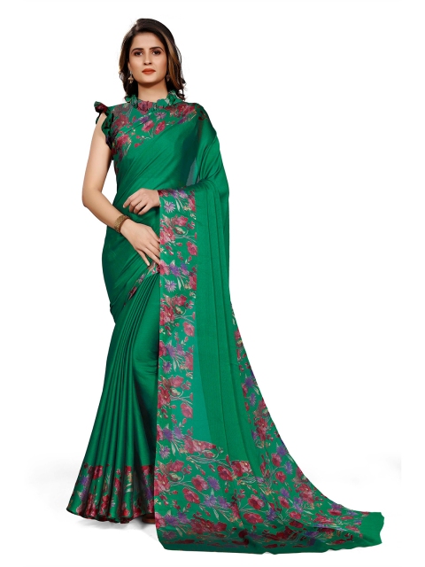 

KALINI Green & Maroon Floral Bagh Saree