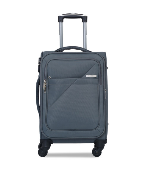 

Teakwood Leathers Unisex Grey Solid Soft-Sided Cabin Trolley Suitcase
