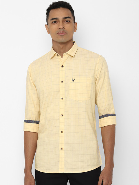 

Allen Solly Men Yellow Slim Fit Checked Casual Shirt