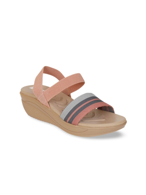 

Zyla Peach-Coloured Wedge Sandals