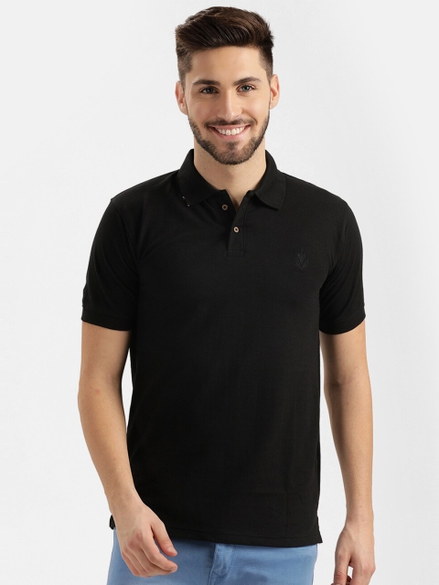 

V2 Value & Variety Men Black Solid Slim Fit Polo T-shirt