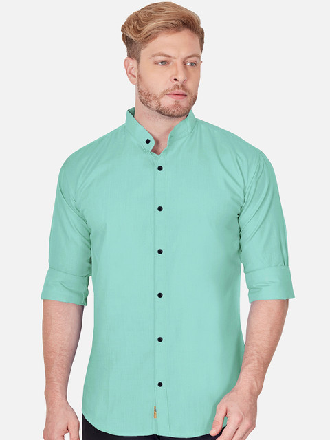 

VeBNoR Men Sea Green Slim Fit Casual Shirt
