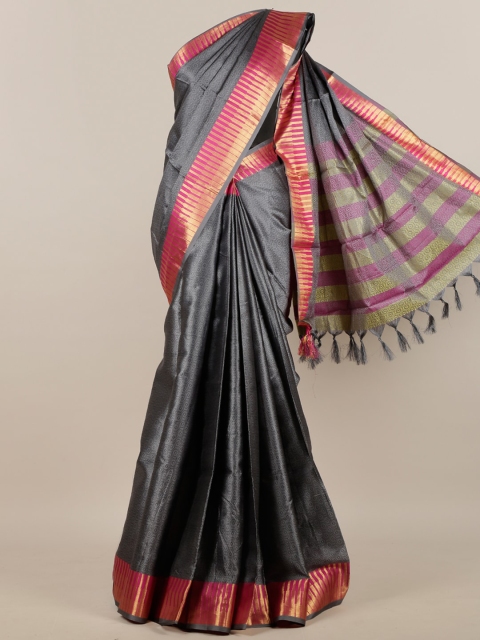 

Pothys Grey & Pink Printed Saree