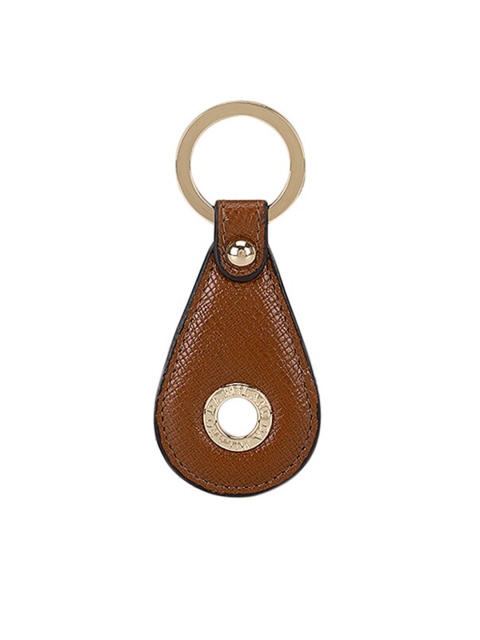 

Da Milano Brown & Gold-Toned Textured Genuine Leather Key Chain