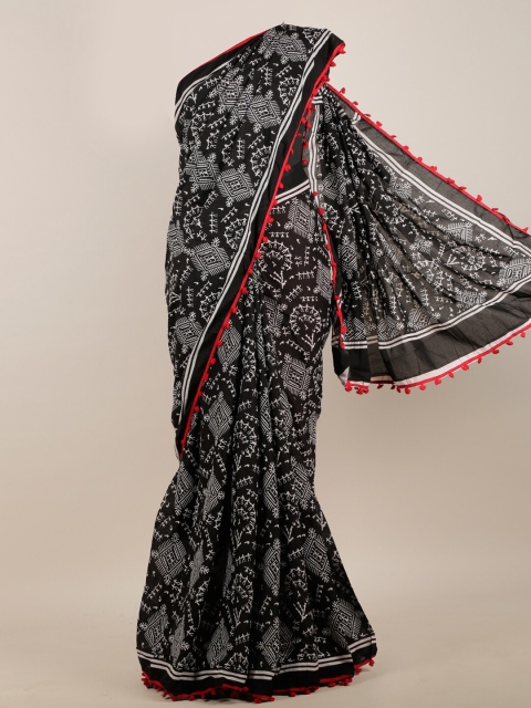 

Pothys Black & White Ethnic Motifs Saree