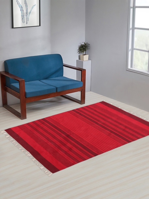 

Fabindia Red Striped Cotton Dhurrie