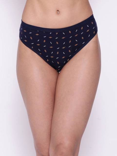

Clovia Women Navy Blue & White Printed Cotton Bikini Briefs PN3465A08XXL