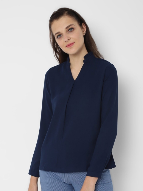 

Allen Solly Woman Navy Blue Solid Regular Top