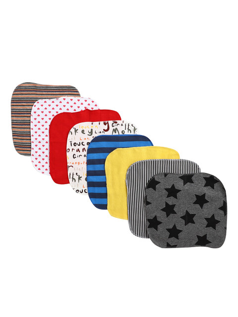 

BUMZEE Infants Kids Pack Of 8 Assorted Pure Cotton Napkins