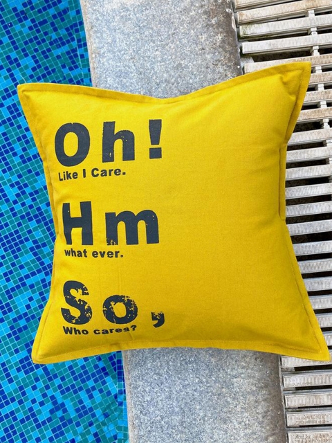 

MARCA Disati Yellow & Grey Quirky Square Cushion Covers