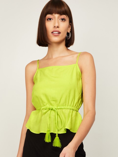 

Ginger by Lifestyle Women Green Cinched Waist Top