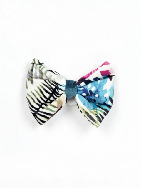 

WIGGLE TWIDDLE White & Green Printed Pet Bow Tie Collar