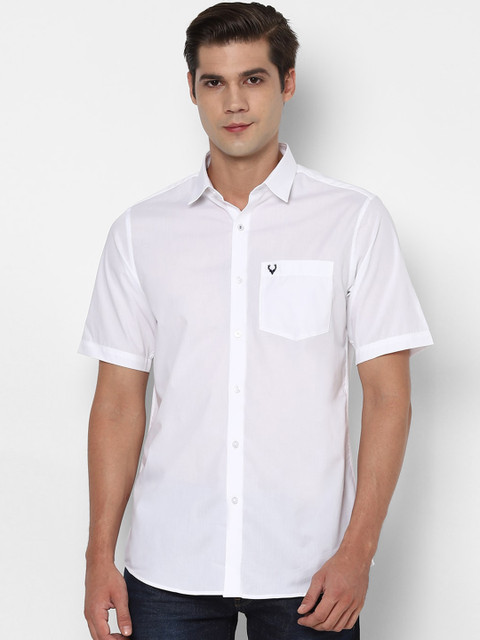 

Allen Solly Men White Pure Cotton Slim Fit Casual Shirt