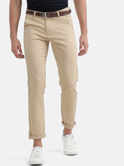 

V2 Value & Variety Men Beige Pure Cotton Chinos Trousers